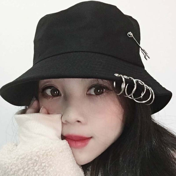 Hats - 1PC Unisex Women Men Bucket Hat Pin Rings Sunhat Caps Summer Hats