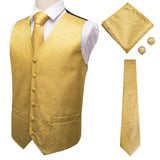 Suit Men - Hi-Tie Navy Paisley 100% Silk Dress Vest Set For Men Dark Blue Jacquard Men's Suit Vest Male Waistcoat For Wedding Formal Jacket