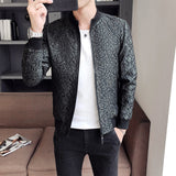 Jacket Men - Vintage Jacket Jaqueta Masculina Jacquard Jacket Men Zipper Bomber Jacket Long Sleeve Casual Jackets Bomber Baroque Party Wear