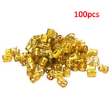 Hair Care - 100Pcs/Lot Hair Metal Tube Ring Dreadlock Beads for Braids Hair Beads for Dreadlocks Adjustable Hair Braid Cuff Clips Accessory