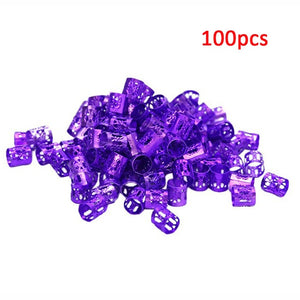 Hair Care - 100Pcs/Lot Hair Metal Tube Ring Dreadlock Beads for Braids Hair Beads for Dreadlocks Adjustable Hair Braid Cuff Clips Accessory