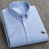 Shirt Men - New S to 6xl short sleeve 100% cotton oxford soft comfortable regular fit plus size quality summer business men casual shirts