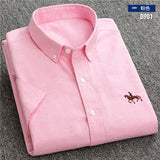 Shirt Men - New S to 6xl short sleeve 100% cotton oxford soft comfortable regular fit plus size quality summer business men casual shirts