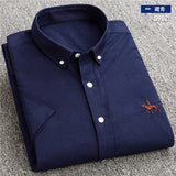 Shirt Men - New S to 6xl short sleeve 100% cotton oxford soft comfortable regular fit plus size quality summer business men casual shirts