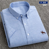 Shirt Men - New S to 6xl short sleeve 100% cotton oxford soft comfortable regular fit plus size quality summer business men casual shirts