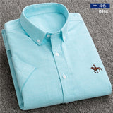 Shirt Men - New S to 6xl short sleeve 100% cotton oxford soft comfortable regular fit plus size quality summer business men casual shirts