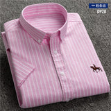 Shirt Men - New S to 6xl short sleeve 100% cotton oxford soft comfortable regular fit plus size quality summer business men casual shirts
