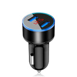 Chargers - Mini USB Car Charger For iPhone XR 11 Fast Car Phone Chargers Fast Charging With LED Display 3.1A Dual USB Phone Charger in car