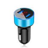 Chargers - Mini USB Car Charger For iPhone XR 11 Fast Car Phone Chargers Fast Charging With LED Display 3.1A Dual USB Phone Charger in car