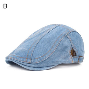 Hats - 2020 Autumn Jeans Beret Hat for Men Women Casual Unisex Denim Beret Cap Fitted Sun Cabbie Flat Cap