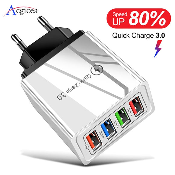 Chargers - EU/US Plug USB Charger Quick Charge 3.0 For Phone Adapter for Tablet Portable Wall Mobile Charger Fast Charger