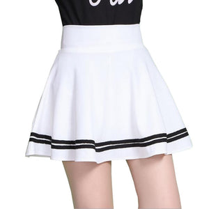 Women Skirt - Fashion Summer Style Women Skirt Solid Color Sexy High Waist Pleated Skirt black Korean Version Mini A-line