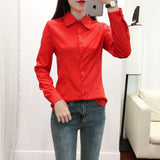 Women Shirts - Woman Blouses Cotton Tops and Blouses Woman Long Sleeve Ladies Shirts Pink/White Blouses Plus Size 5XL Women Blouses