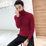 Sweater Men - New Men's Turtleneck Sweaters Black Sexy Brand Knitted Pullovers Men Solid Color Casual Male Sweater Autumn Knitwear