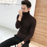 Sweater Men - New Men's Turtleneck Sweaters Black Sexy Brand Knitted Pullovers Men Solid Color Casual Male Sweater Autumn Knitwear