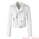 Women Jackets - 2020 brand Winter Autumn Motorcycle leather jackets White leather jacket women leather coat  slim PU jacket Leather
