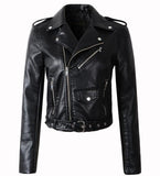 Women Jackets - 2020 brand Winter Autumn Motorcycle leather jackets White leather jacket women leather coat  slim PU jacket Leather