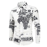 Shirt Men - Luxury Printing Shirt Men shirts Long Sleeve Camisa Masculina Chemise Homme Social Men Club Prom Shirt