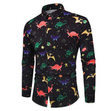 Shirt Men - Luxury Printing Shirt Men shirts Long Sleeve Camisa Masculina Chemise Homme Social Men Club Prom Shirt