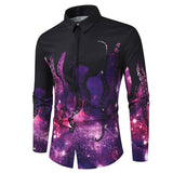 Shirt Men - Luxury Printing Shirt Men shirts Long Sleeve Camisa Masculina Chemise Homme Social Men Club Prom Shirt
