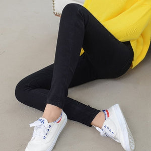 Women Jeans - Denim Jeans Women's High Waist Stretch Pencil Skinny Ankle-length Pants Femme Black Blue Push Up 2020 Elastic Slim Street wear