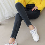 Women Jeans - Denim Jeans Women's High Waist Stretch Pencil Skinny Ankle-length Pants Femme Black Blue Push Up 2020 Elastic Slim Street wear
