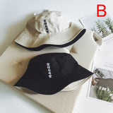 Double Sided Wear Finger Something Embroidery Panama Bucket Hat Men Women Summer Bucket Cap Hip Hop Hat Fisherman Hat