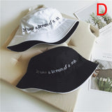 Double Sided Wear Finger Something Embroidery Panama Bucket Hat Men Women Summer Bucket Cap Hip Hop Hat Fisherman Hat