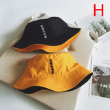 Double Sided Wear Finger Something Embroidery Panama Bucket Hat Men Women Summer Bucket Cap Hip Hop Hat Fisherman Hat