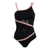 Andzhelika Sexy One Shoulder One Piece Swimsuit 2020 New Off Shoulder Mesh Patchwork Swimwear Bodysuit Bathing Suit Monokini