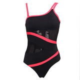 Andzhelika Sexy One Shoulder One Piece Swimsuit 2020 New Off Shoulder Mesh Patchwork Swimwear Bodysuit Bathing Suit Monokini