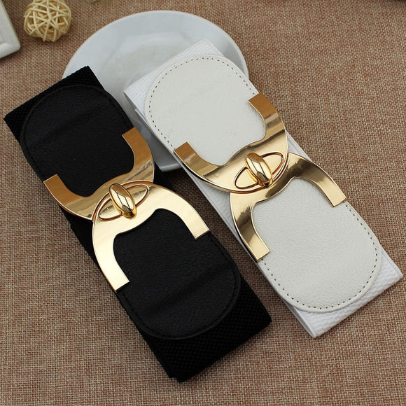 Belt - 2020 New Fashion Korean Style Buckle Elastic Wide Belt Wide Cummerbund Strap Belt Waist Female Women Accessories