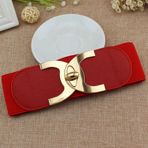 Belt - 2020 New Fashion Korean Style Buckle Elastic Wide Belt Wide Cummerbund Strap Belt Waist Female Women Accessories