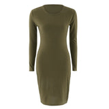 Women Dresses - Vestido Summer Short Or Long Sleeve Slim Body con Dress Tunic Round Neck Casual Pencil Dresses