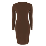 Women Dresses - Vestido Summer Short Or Long Sleeve Slim Body con Dress Tunic Round Neck Casual Pencil Dresses