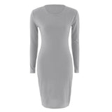 Women Dresses - Vestido Summer Short Or Long Sleeve Slim Body con Dress Tunic Round Neck Casual Pencil Dresses