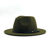 Hats - Women Men Wool Vintage Gangster Trilby Felt Fedora Hat With Wide Brim Gentleman Elegant Lady Winter Autumn Jazz Caps