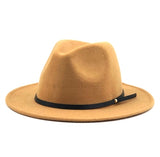 Hats - Women Men Wool Vintage Gangster Trilby Felt Fedora Hat With Wide Brim Gentleman Elegant Lady Winter Autumn Jazz Caps