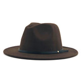 Hats - Women Men Wool Vintage Gangster Trilby Felt Fedora Hat With Wide Brim Gentleman Elegant Lady Winter Autumn Jazz Caps