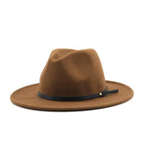Hats - Women Men Wool Vintage Gangster Trilby Felt Fedora Hat With Wide Brim Gentleman Elegant Lady Winter Autumn Jazz Caps