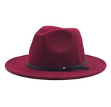 Hats - Women Men Wool Vintage Gangster Trilby Felt Fedora Hat With Wide Brim Gentleman Elegant Lady Winter Autumn Jazz Caps