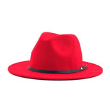 Hats - Women Men Wool Vintage Gangster Trilby Felt Fedora Hat With Wide Brim Gentleman Elegant Lady Winter Autumn Jazz Caps