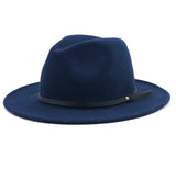 Hats - Women Men Wool Vintage Gangster Trilby Felt Fedora Hat With Wide Brim Gentleman Elegant Lady Winter Autumn Jazz Caps