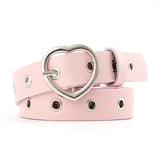 Belt - New sweetheart buckle with adjustable ladies luxury brand cute Heart-shaped thin belt high quality punk fashion belts