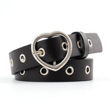 Belt - New sweetheart buckle with adjustable ladies luxury brand cute Heart-shaped thin belt high quality punk fashion belts