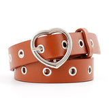 Belt - New sweetheart buckle with adjustable ladies luxury brand cute Heart-shaped thin belt high quality punk fashion belts
