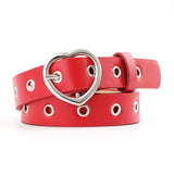Belt - New sweetheart buckle with adjustable ladies luxury brand cute Heart-shaped thin belt high quality punk fashion belts