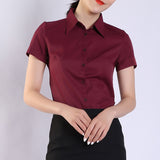 Women Shirt - Blouses Cotton Women Shirts Solid Women Blouses Short Sleeve White Plus Size XXXL/4XL Blouses Femininas Elegante
