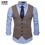 Suit Men - Fashion Suit Vest Men Formal Dress Vest Colete Masculino Herringbone Gilet Fitness Sleeveless Jacket Wedding Waistcoat Men XXL