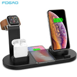 Chargers - 4 in 1 Wireless Charging Stand For Apple Watch 5 4 3 2 1 iPhone 11 X XS XR 8 Airpods Pro 10W Qi Fast Charger Dock Station